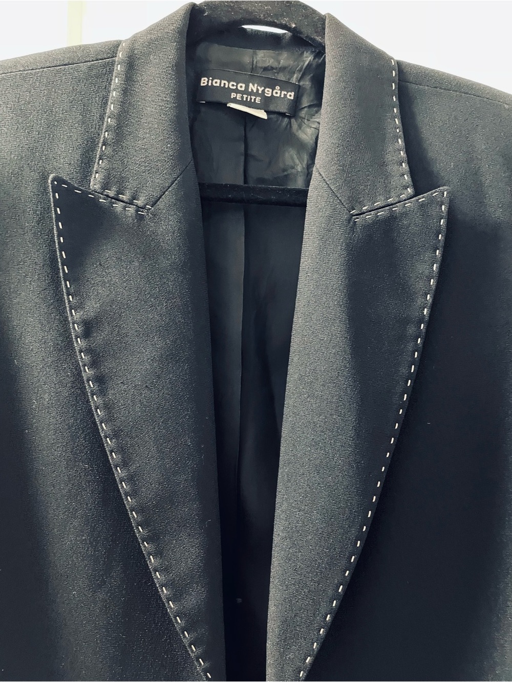 Bianca Nygard Black Blazer with White Stitch Detail - Picture 4 of 7